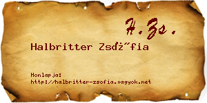 Halbritter Zsófia névjegykártya
